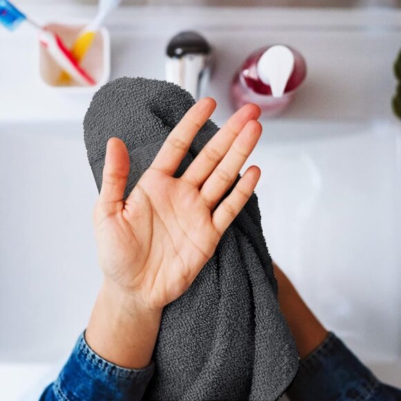 12 Pack Premium Wash Cloths Set, 12 by 12 Inches, 100% Cotton Ring Spun, Highly - Picture 7 of 9